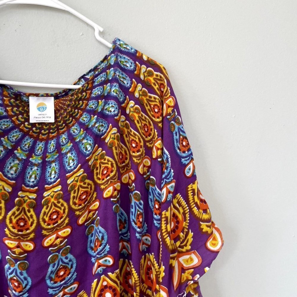 colorful breezy boho style flowy top lightweight comfortable women one size - Picture 2 of 4